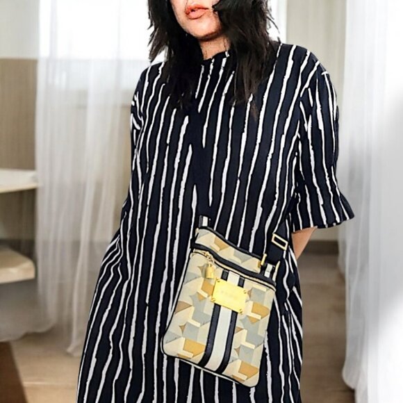 L.A.M.B. by Gwen Stefani rare vintage Y2K abstract print leather crossbody bag - Picture 9 of 9